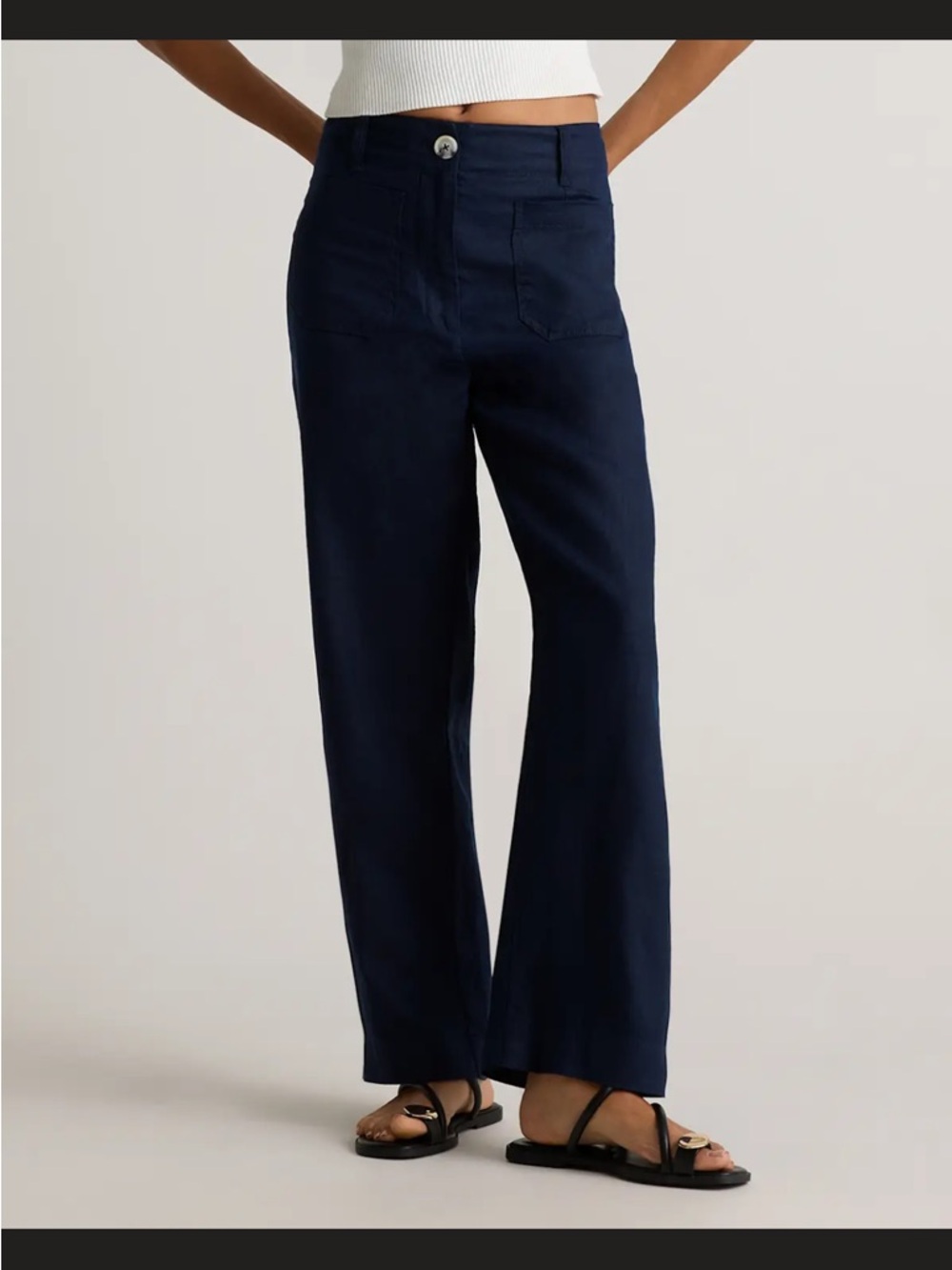 Quince 100% European Linen Patch
Pocket Wide Leg Pants 4